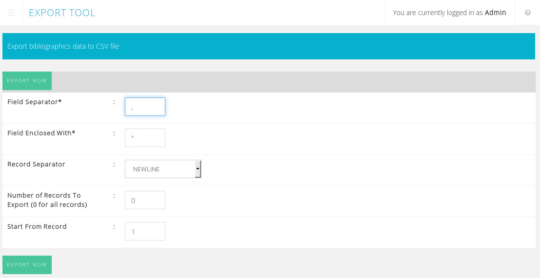 Export Data CSV